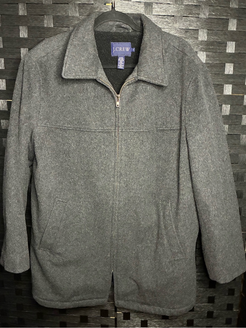 J. Crew Men's Gray Wool Zip-Front Pea Coat